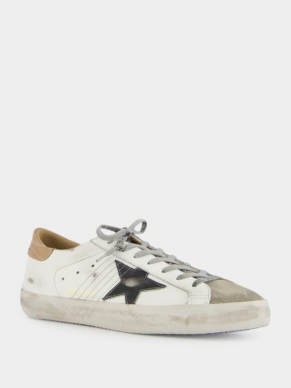 White and Black Superstar Low-Top Sneakers