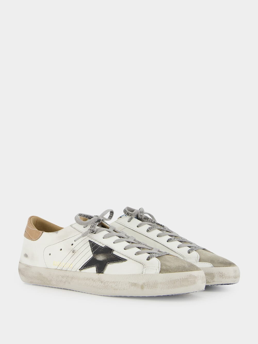 White and Black Superstar Low-Top Sneakers