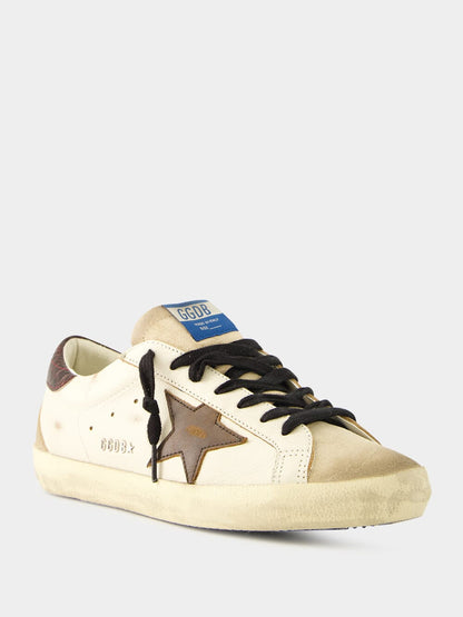 White Beige Brown Superstar Sneakers