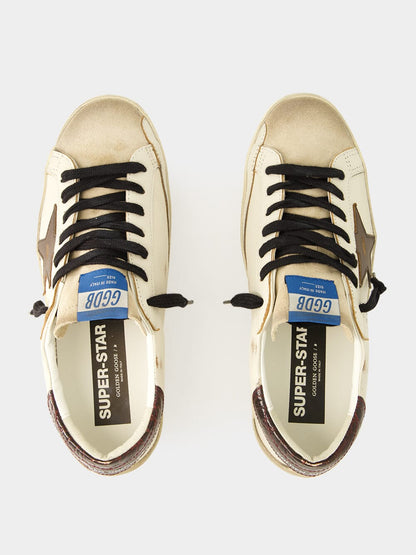 White Beige Brown Superstar Sneakers