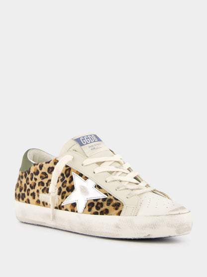 Super-Star Classic Sneakers with Horsy Leather and Laminated Star