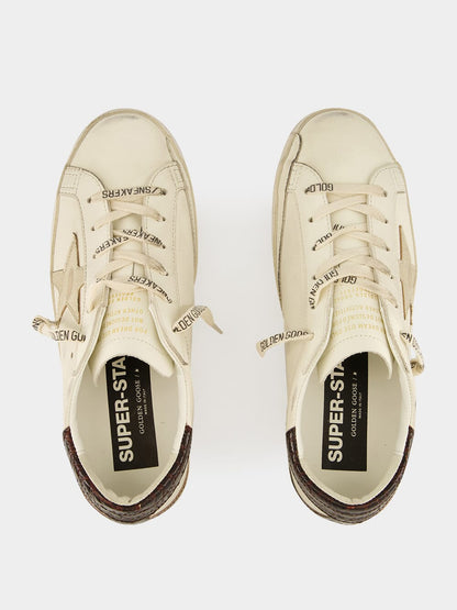 White and Burgundy Super-Star Sneakers