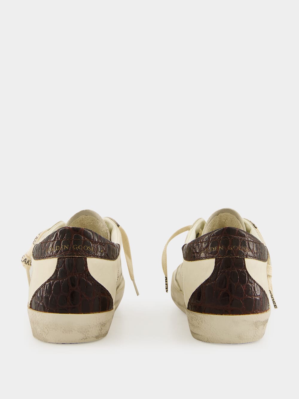 White and Burgundy Super-Star Sneakers