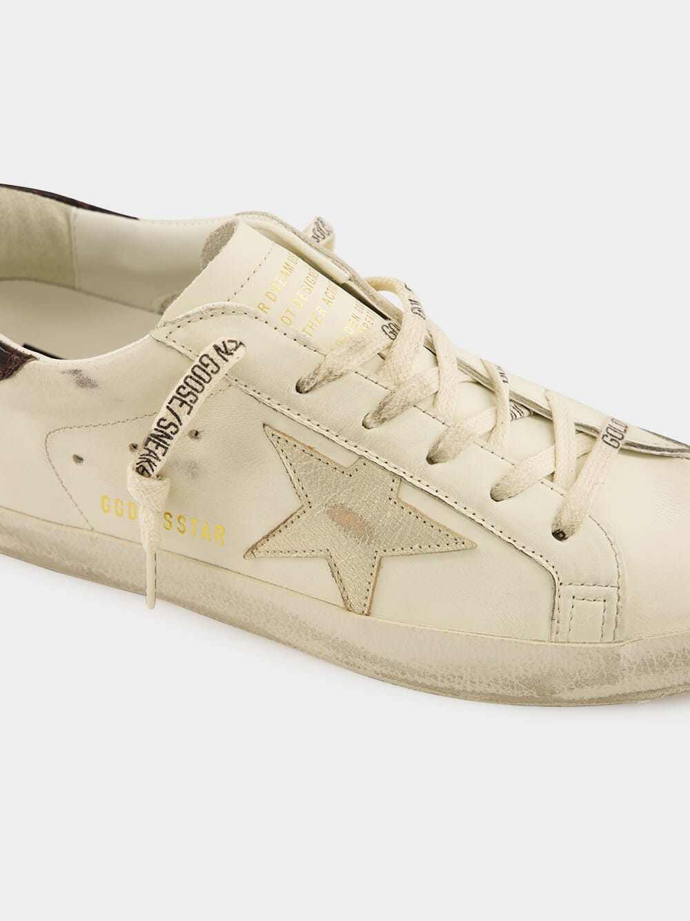 White and Burgundy Super-Star Sneakers