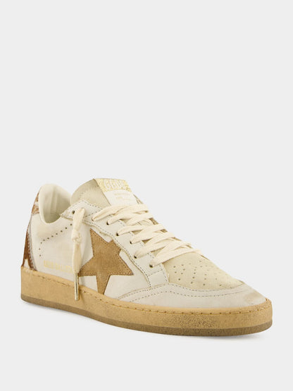 Ballstar Cow-Print Leather Sneakers