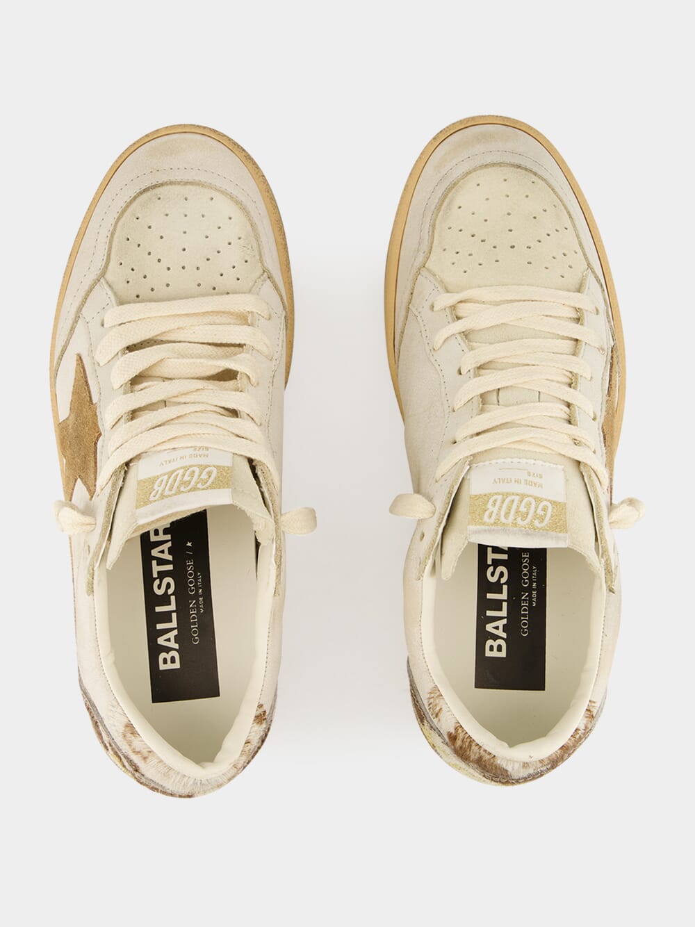 Ballstar Cow-Print Leather Sneakers
