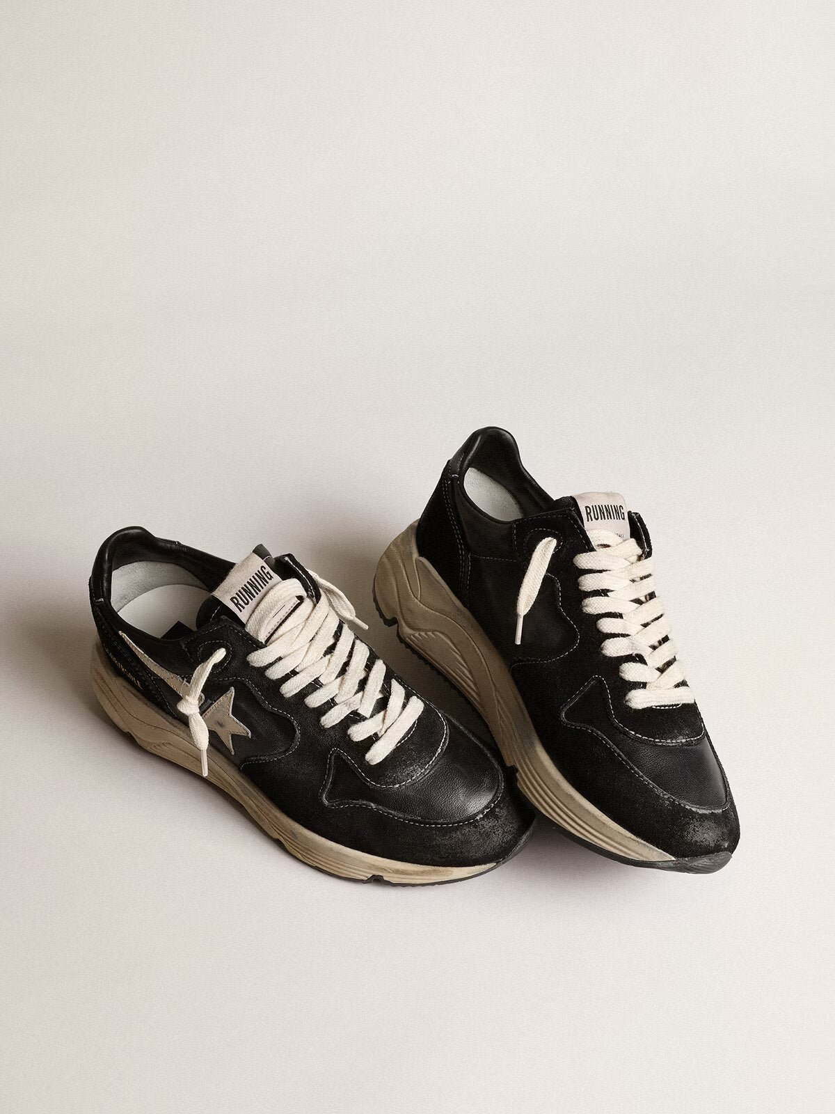 Running Sole femme en nappa et daim noirs