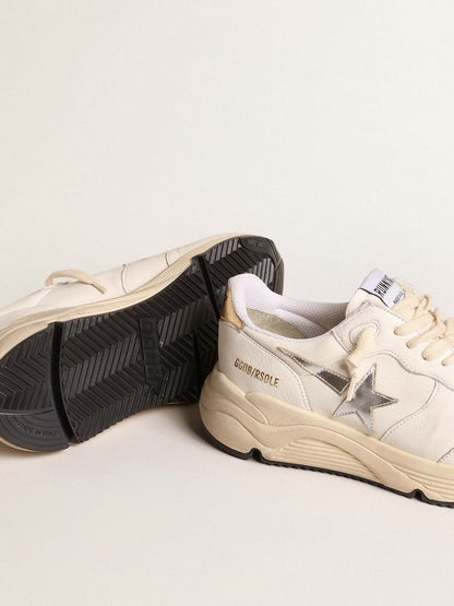 Running Sole en cuir nappa avec étoile argentée et contrefort en cuir doré